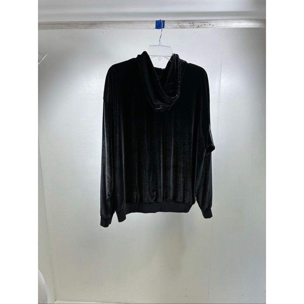 Aviator Nation Classic Velvet Relaxed Pullover Hoodie in Black Size L - Picture 2 of 11